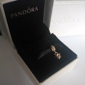 Pandora 14k 585 ALE sappire crown dangle charm.